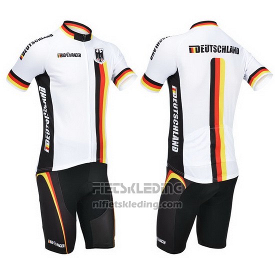 2013 Fietskleding Duitsland Wit en Zwart Korte Mouwen en Koersbroek